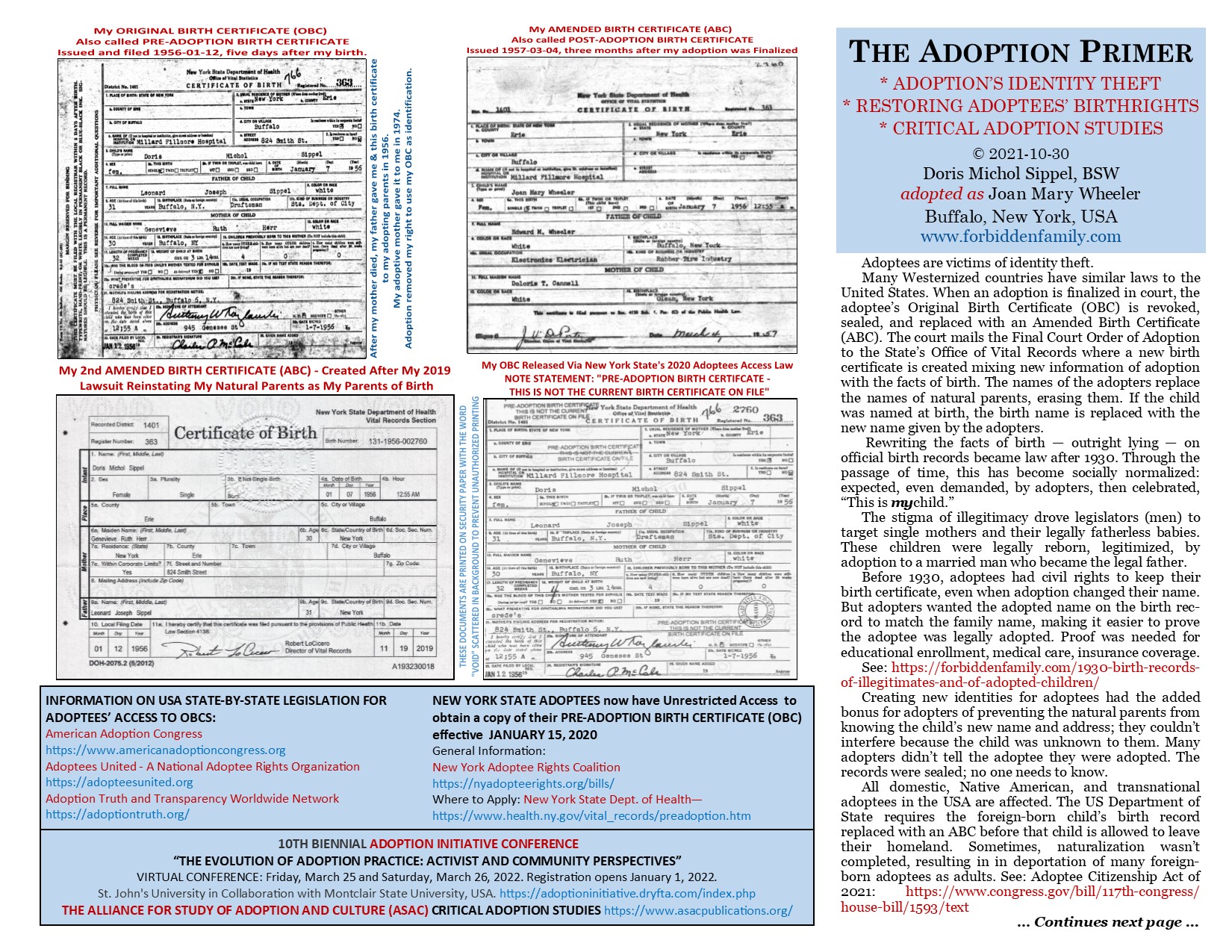 2021-10-30 Tri-Fold- OBCs and ABCs - my 2 articles - The Adoption Primer -pg1